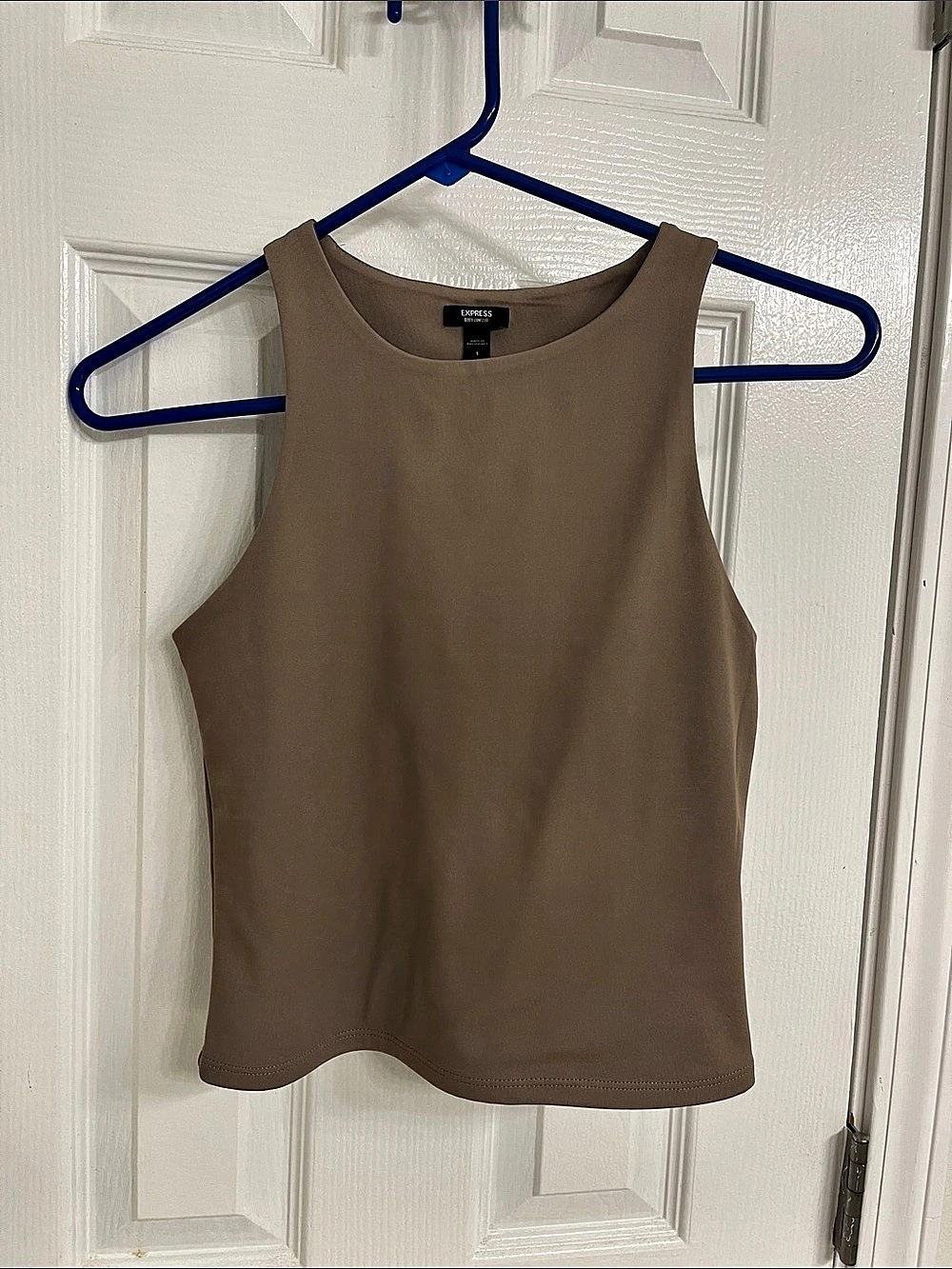 Express Body Contour High Neck Tank Top Brown Tank Top Small